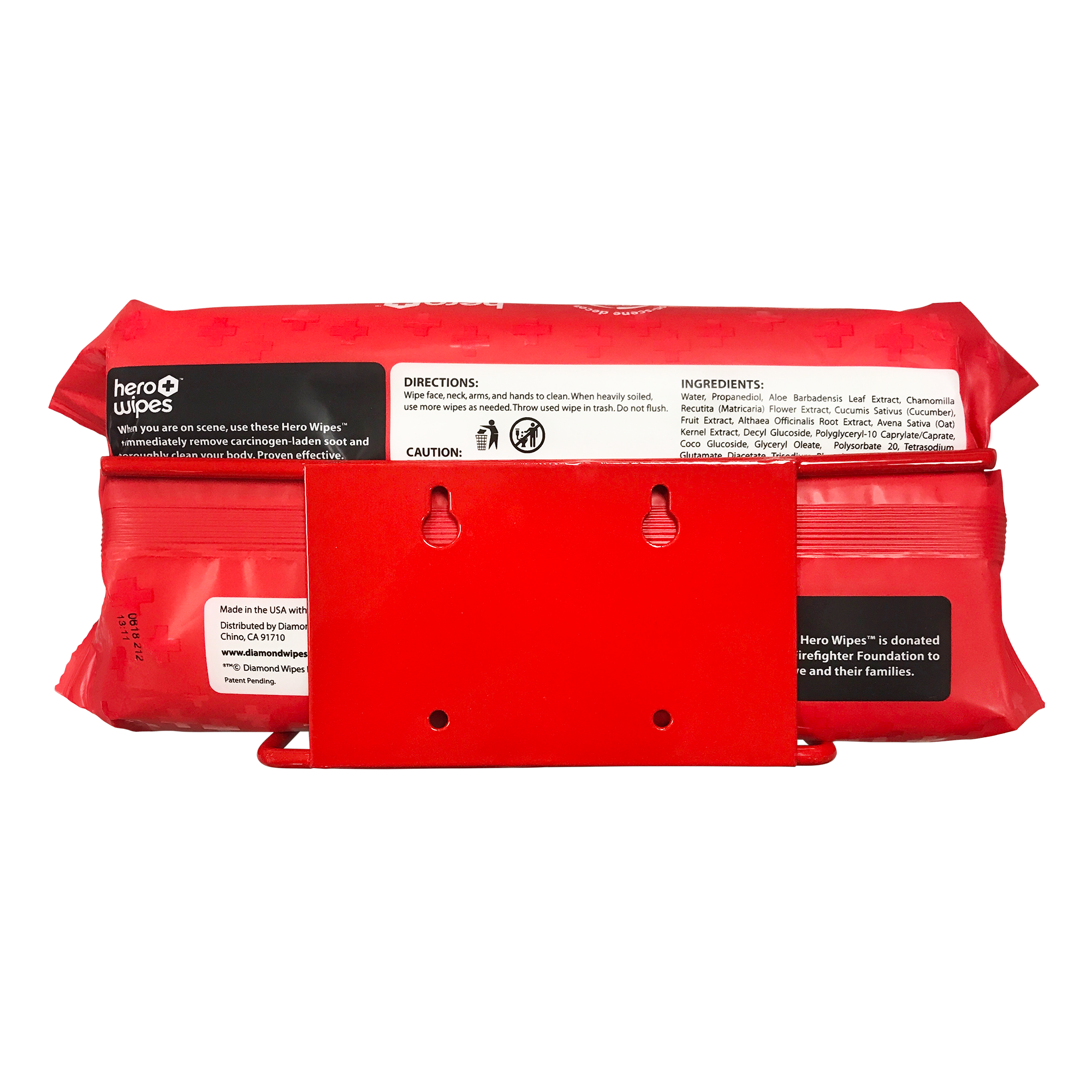Hero Wipes with optional metal bracket back view